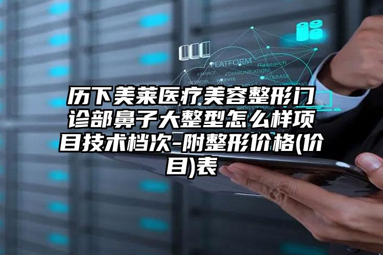 历下美莱医疗美容整形门诊部鼻子大整型怎么样项目技术档次-附整形价格(价目)表