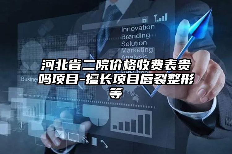 河北省二院价格收费表贵吗项目-擅长项目唇裂整形等