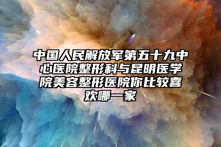 中国人民解放军第五十九中心医院整形科与昆明医学院美容整形医院你比较喜欢哪一家