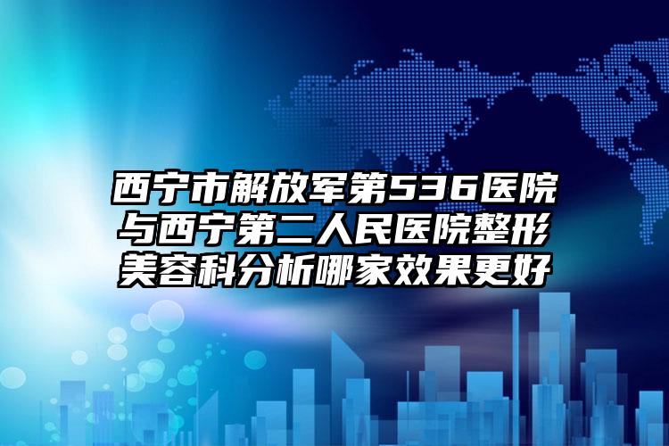 西宁市解放军第536医院与西宁第二人民医院整形美容科分析哪家效果更好